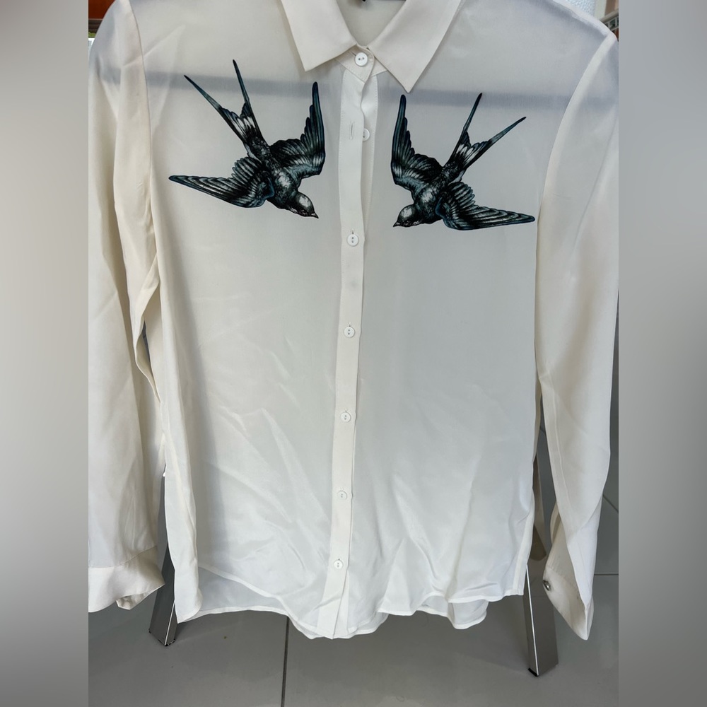 The Kooples silk bird blouse